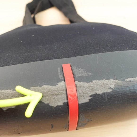 PRADA Bag Women Black Purse Italian Duffel Neoprene Medium Handbag ITALY DEFECTS - Picture 13 of 16